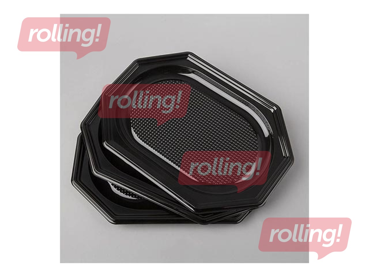 Paplātes SPINO, 35x25 cm, plastmasas, melnas, 3 gab.