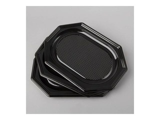 Paplātes SPINO, 35x25 cm, plastmasas, melnas, 3 gab.