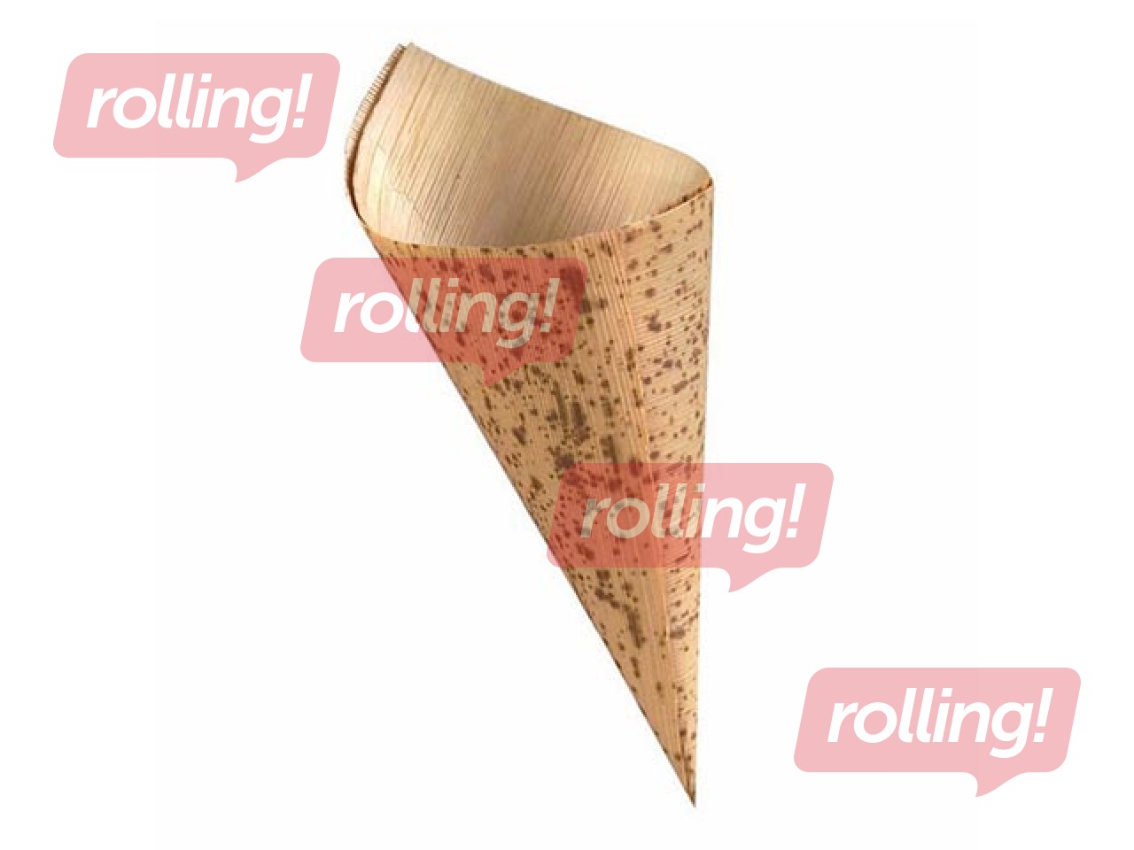 Trauki uzkodām,17 cm, bambusa, konuss, 100 gab.