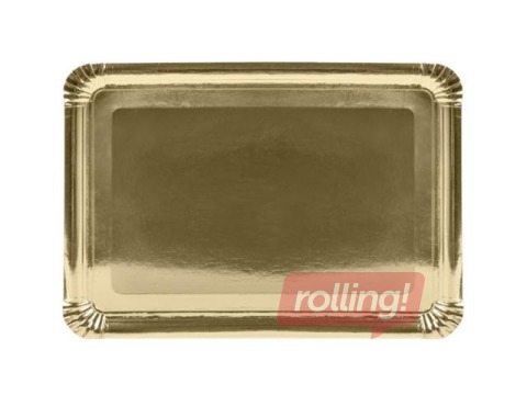 Paplāte, kartona, ar pārklājumu, zelta, 46x34cm, 10 gab.