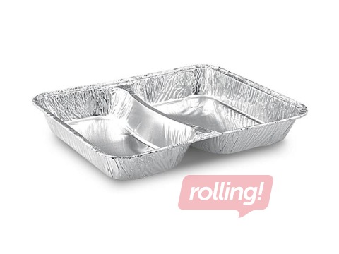 Alumīnija trauks, 2 iedaļas, 22.7x17.7 cm, h3 cm