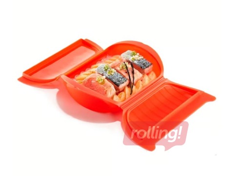 Tvaicēšamas trauks mikroviļņu krāsnij Lekue, 3-4 personām, sarkans