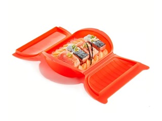 Tvaicēšamas trauks mikroviļņu krāsnij Lekue, 3-4 personām, sarkans