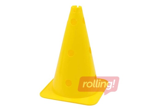 Konuss ar caurumiem sporta treniņiem, 38cm, dzeltens