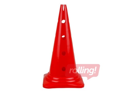 Konuss ar caurumiem sporta treniņiem, 50cm, sarkans