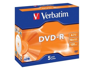 Matricas DVD-R AZO Verbatim 4.7GB 16x 5 Pack Jewel