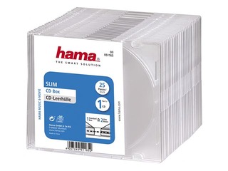 Hama CD/DVD vāciņi, plāni 5.2mm, 25 gab. iepak., caurspīdīgi