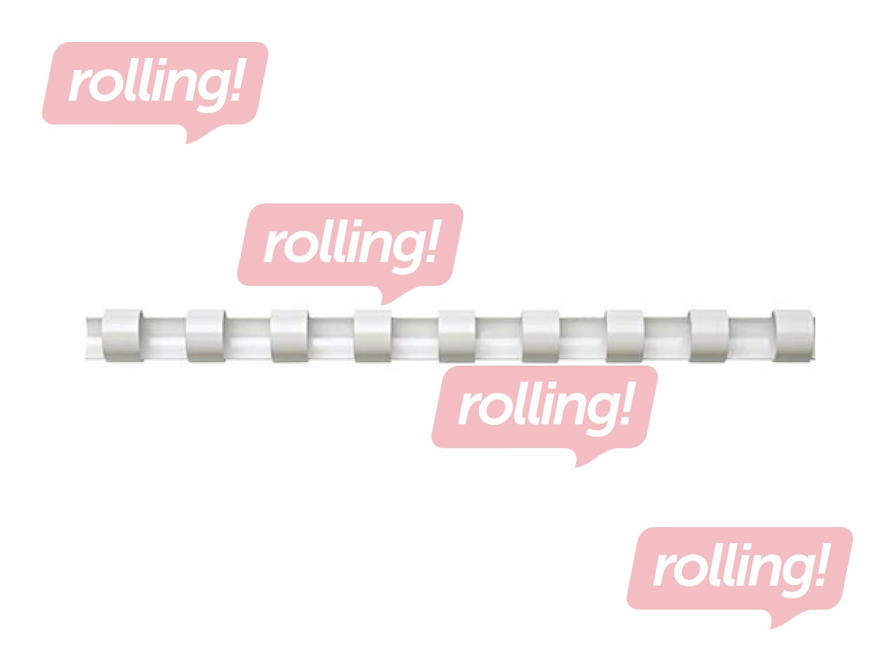 Plastmasas spirāles Fellowes, 6 mm, 100 gab., baltas