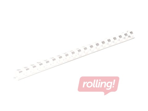 Plastmasas spirāles Fellowes, 19 mm, 100 gab., baltas