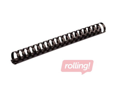 Plastmasas spirāles Fellowes, 32 mm, 50 gab., ovālas, melnas