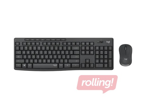Bezvadu klaviatūras komplekts Logitech, MK295, Silent Combo, US Int, grafīts