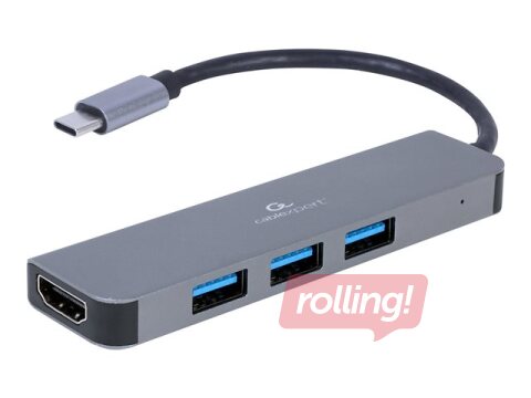 Daudzportu adapteris Gembird USB Type-C 2-in-1 (Hub + HDMI)