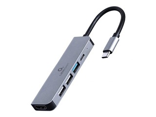Daudzportu adapteris Gembird USB Type-C 5-in-1 Grey