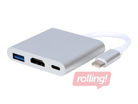 Adapteris Gembird USB type-C multi-adapter (USB type C; USB 3.0, HDMI)