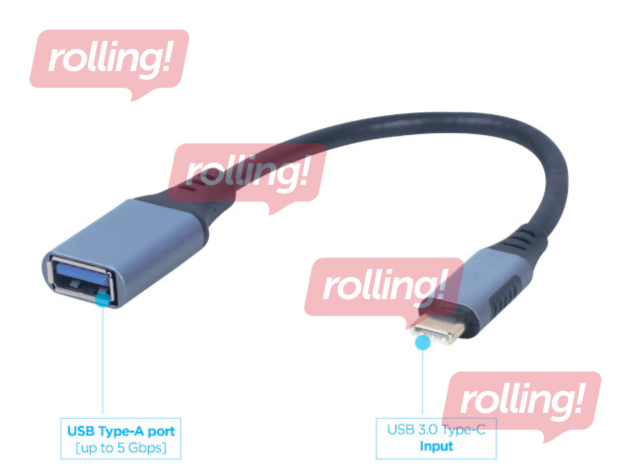 Gembird USB 3.0 OTG Type-C (male) to Type-A (female) cable adapter