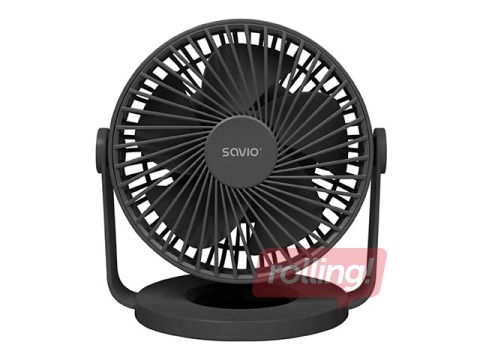 Galda ventilators ar akumulatoru Savio USB Desk Fan AD-01, Melns