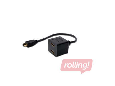 DIGITUS HDMI Y-splitter cable type A -2xtype A M/F, 0.2m