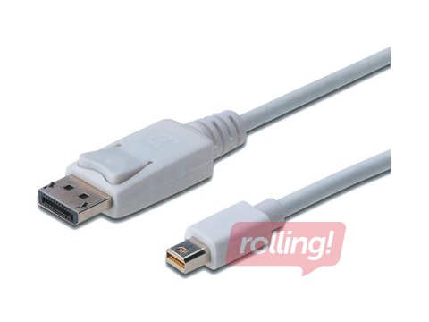 Kabelis ASSMANN mini Displayport - Displayport, 2m, balts