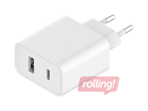 Lādētājs Xiaomi USB + Type C, 33W, balts