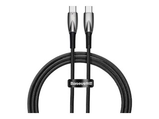 Savienotājvads Baseus Glimmer Series Type C - Type C, 100W, 20v, 5A, 1m, melns