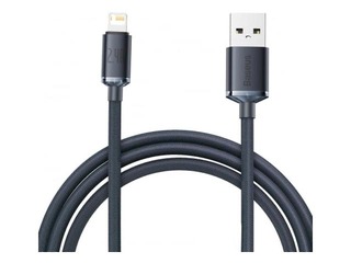Savienotājvads Baseus Crystal Shine USB - Lightning, 2.4A, 2m, melns