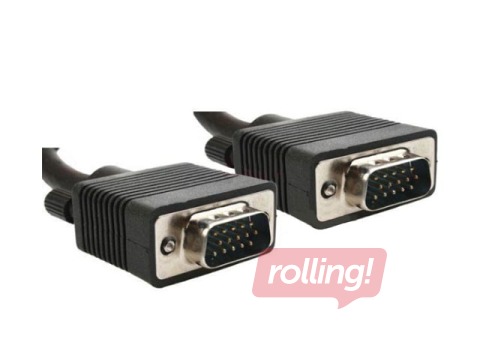 VGA kabelis, HD15 M-HD15 M, 1.8m, melns