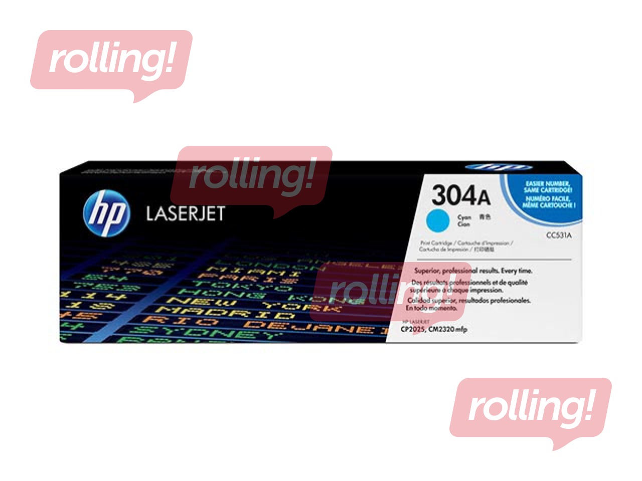 Tonera kasete HP CLJ CP2025, ciānzila, (2800 lpp.)