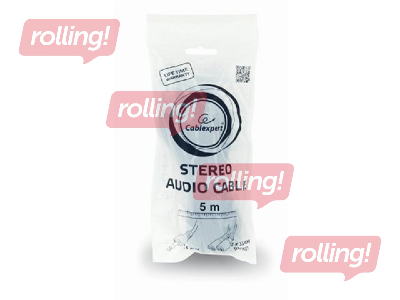 Audio sadalītāja kabelis Gembird 3,5 mm, 5m, melns