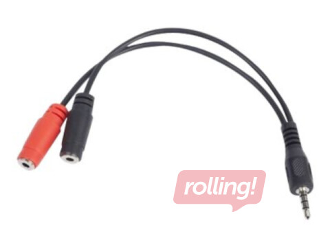 Adaptera kabelis Gembird 3.5 mm audio + mikrofons uz 3.5mm, 0.2m