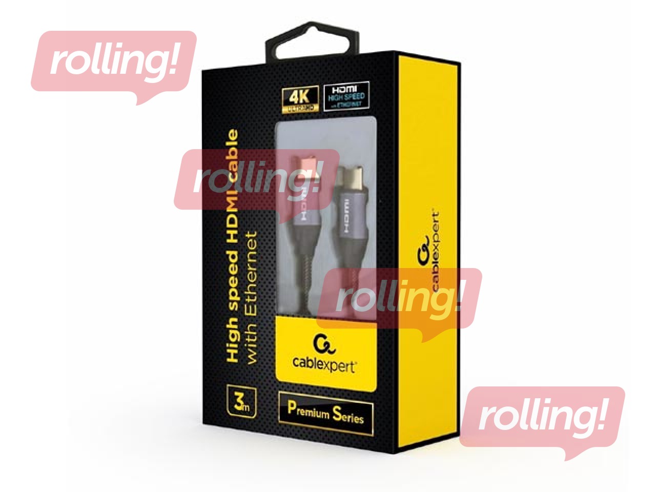 Kabelis Gembird Premium Series HDMI - HDMI 3m, metālisks, 4K