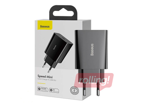 Lādētājs Baseus Speed Mini Type C, 20W, melns