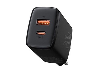 Lādētājs Baseus Compact Quick Type C + USB, 20w, melns
