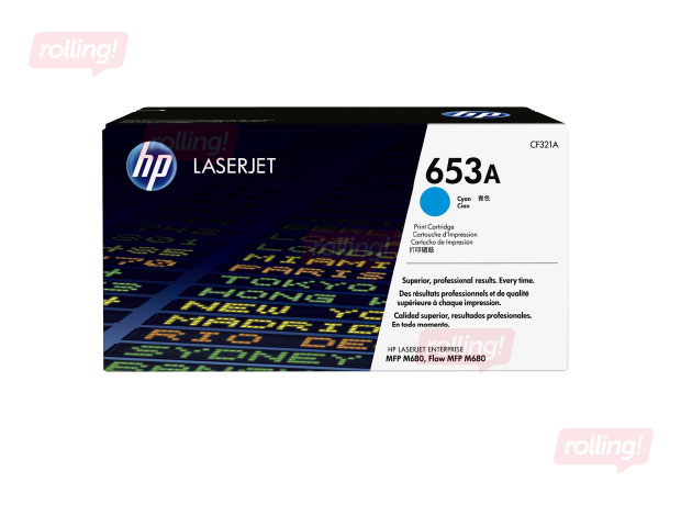 Tonera kasete HP 653A Ciānzila LaserJet Enterprise MFP M680, 16500 lpp