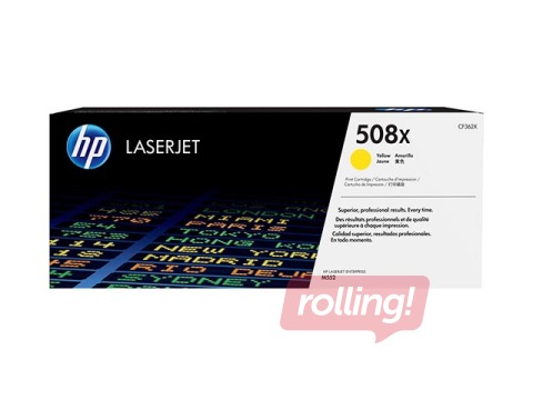 Tonera Kasete HP 508X, dzeltena (9500 lpp.)