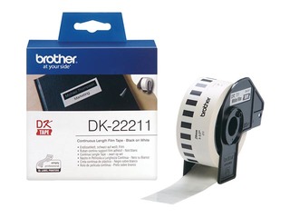 Brother DK-22211 Līmplēve, melns uz balta 29mm*15.24m