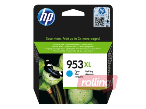 Tintes kasete HP 953XL, ciānzila, 1600 lpp