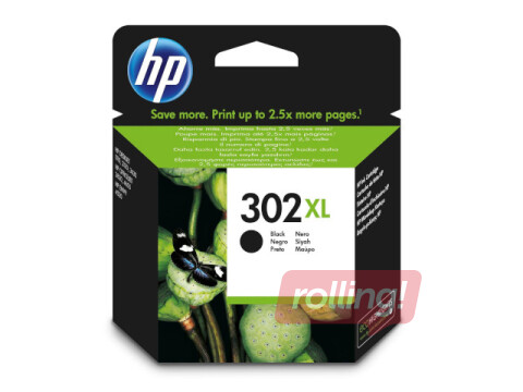 Tintes kasete HP 302XL, melna (480 lpp)