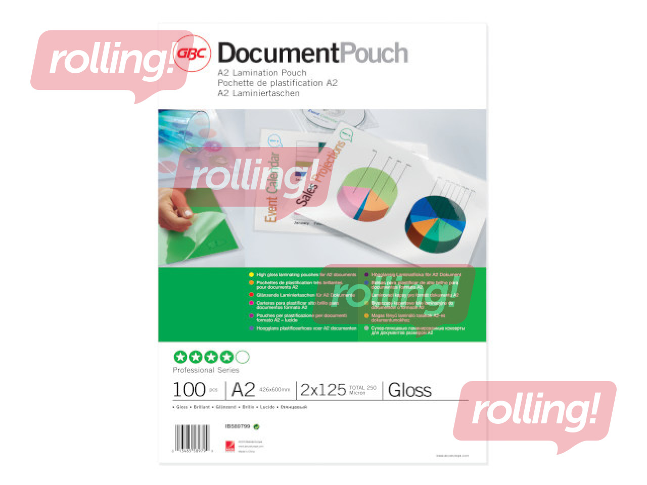 Laminēšanas plēves GBC, A2, 125mic (100 gab)