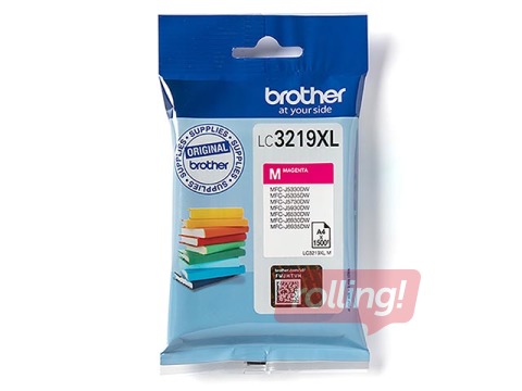 Tintes kasete Brother LC3219XLM, fuksīna sarkana, (1500 lpp.)