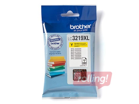 Tintes kasete Brother LC3219XLY, dzeltena, (1500 lpp.)