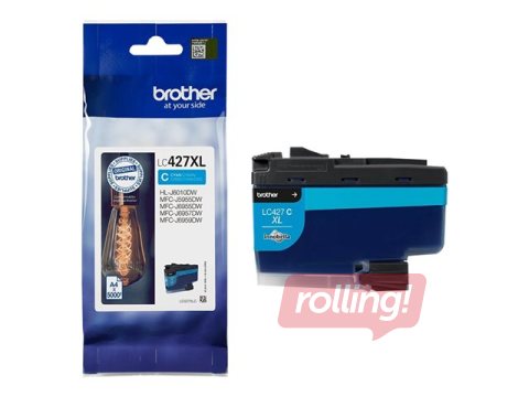 Tintes kasete Brother LC-427XLC, ciānzila, (5000 lpp.)