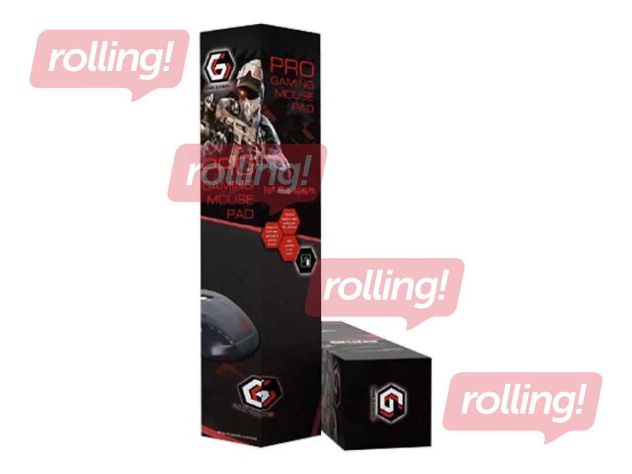 Peļu paliktnis Gembird Gaming Pro S, Melns (200 x 250 mm)