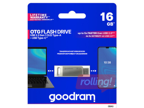 Goodram ODA3 USB 3.2 / USB Type-C 16GB Silver