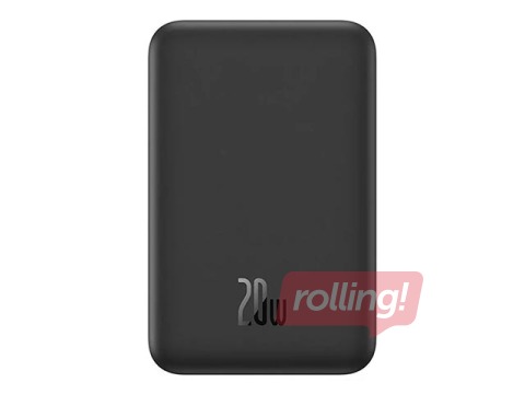 Magnētiskais mobilais lādētājs Baseus MagSafe PD 20W, 5000mAh, melns