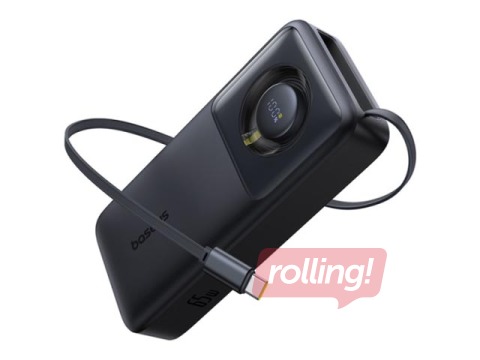 Mobilais lādētājs Baseus Free2Pull, 20000mAh, 65W, ar vadu, melns