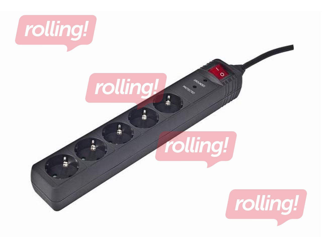 Pagarinātājs Gembird 5-vietīgs 4.5 m ar zemējumu, melns