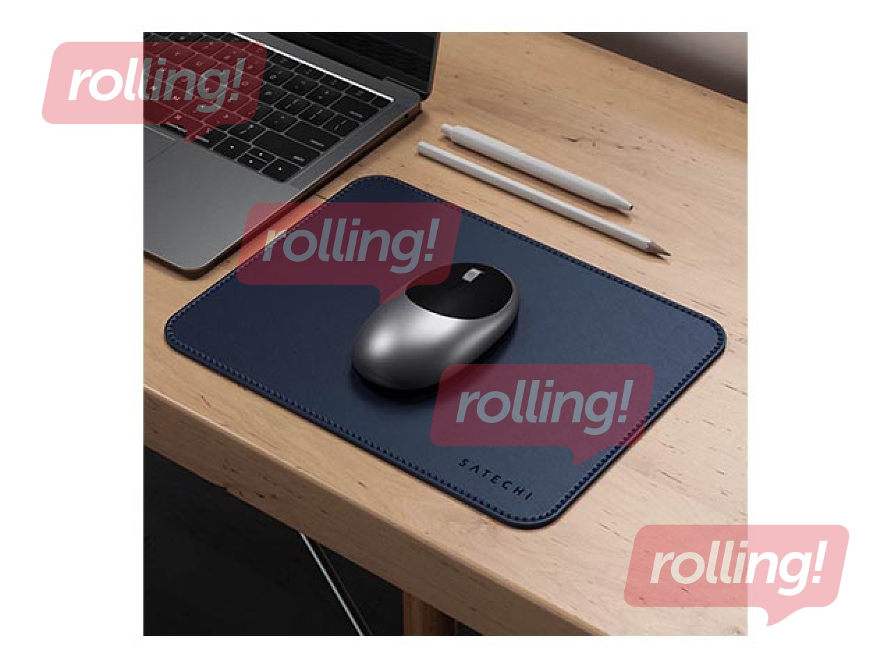 Peles paliktnis Satechi Eco-Leather Mousepad, Zils