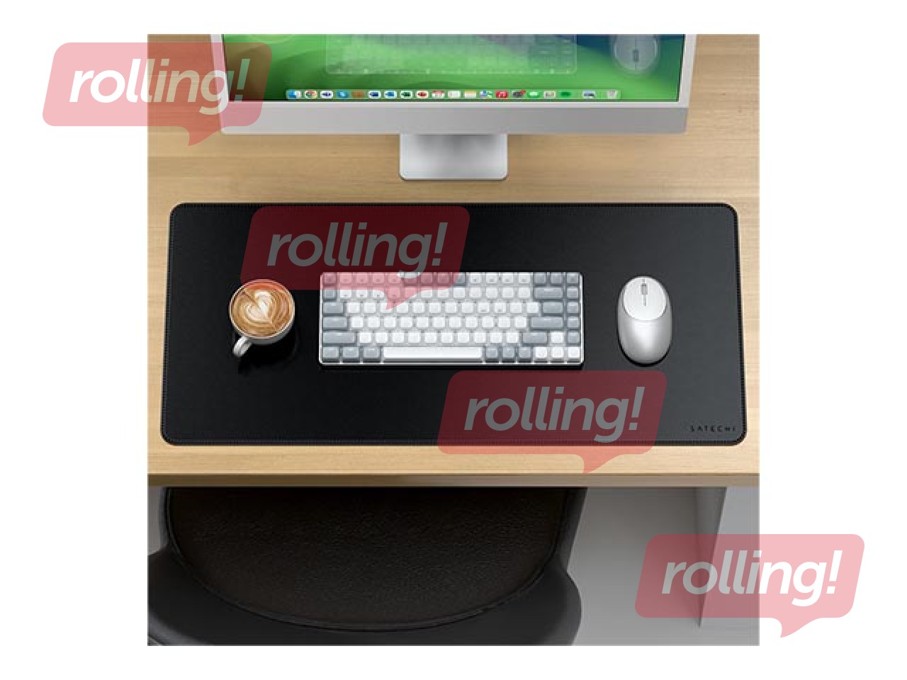 Galda paliktnis no vegāniskas ādas Satechi, melns, 1 gab.