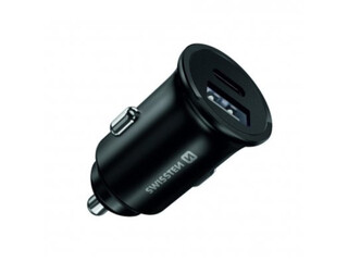 Auto lādētājs Swissten USB + Type C, 30W, melns