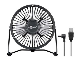 Ventilators galda Goobay ar USB ø13cm, melns